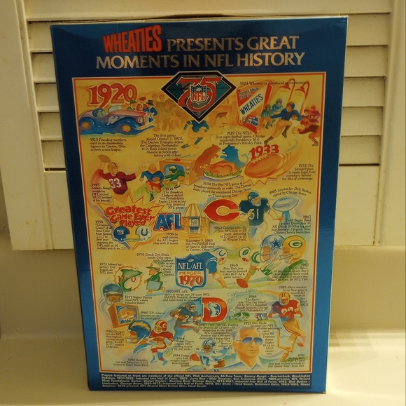 Wheaties 75th Anniversary of the NFL Vintage cereal box sealed never opened - Picture 5 of 7
